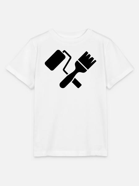Maler Pinsel Farbrolle Motiv - Stanley/Stella Kinder T-Shirt MINI CREATOR - Weiß