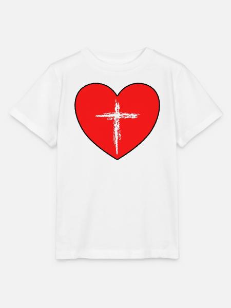 Herz Kreuz Design - Stanley/Stella Kinder T-Shirt MINI CREATOR - Weiß