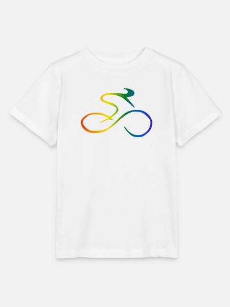 Rennrad Regenbogen - Stanley/Stella Kinder T-Shirt MINI CREATOR  - Weiß
