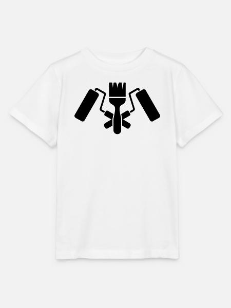 Maler Pinsel Farbrollen Motiv - Stanley/Stella Kinder T-Shirt MINI CREATOR - Weiß