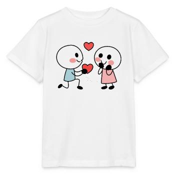 Couple amoureux - T-shirt bio MINI CREATOR Stanley/Stella Enfant - blanc - Devant - Maike (125cm)