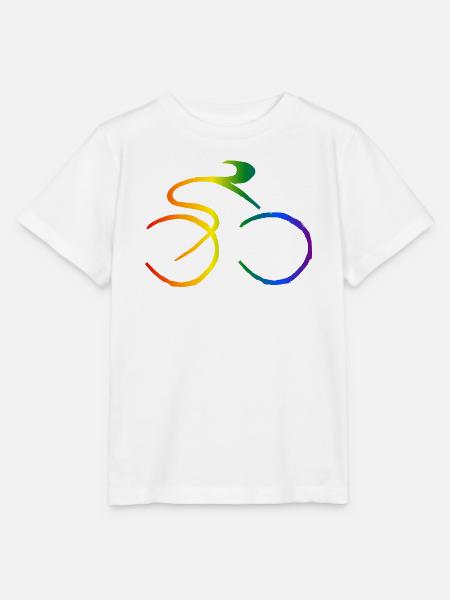 Fahrrad Regenbogen - Stanley/Stella Kinder T-Shirt MINI CREATOR - Weiß