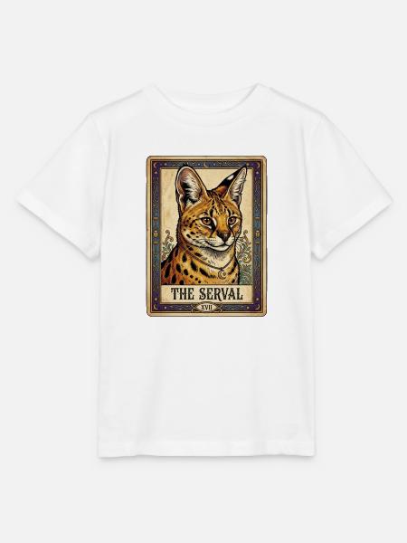 Serval Tarotporträt - Stanley/Stella Kinder T-Shirt MINI CREATOR - Weiß