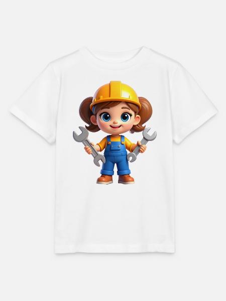 Kleine Bauheldin mit Werkzeugen - Stanley/Stella Kinder T-Shirt MINI CREATOR  - Weiß