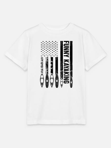 Kayaking US Flag Kayaker - Stanley/Stella Kinder T-Shirt MINI CREATOR  - Weiß