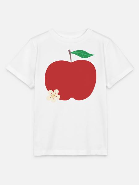 Karmesinroter Apfel mit Blüte - Stanley/Stella Kinder T-Shirt MINI CREATOR - Weiß
