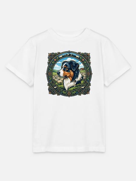 Australian Shepherd Portrait - Stanley/Stella Kinder T-Shirt MINI CREATOR - Weiß