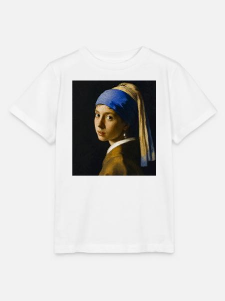 Vermeer-Blaue Turban-Gesicht - Stanley/Stella Kinder T-Shirt MINI CREATOR - Weiß