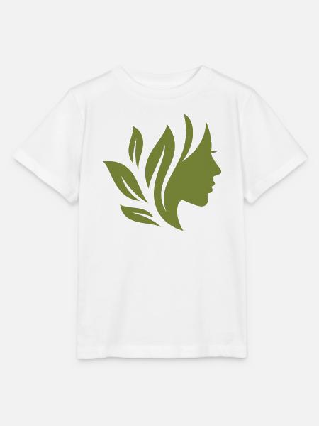 Grüne Frau mit Blättern im Haar - Stanley/Stella Kinder T-Shirt MINI CREATOR - Weiß