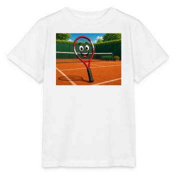 Cheerful tennis racket - Stanley/Stella MINI CREATOR Kids’ T-Shirt - white - Front - Maike (125cm)