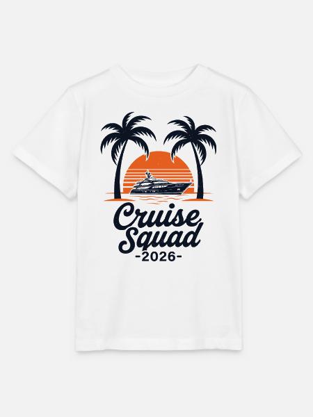 Cruise Squad 2026 Sunset Yacht - Stanley/Stella Kinder T-Shirt MINI CREATOR - Weiß