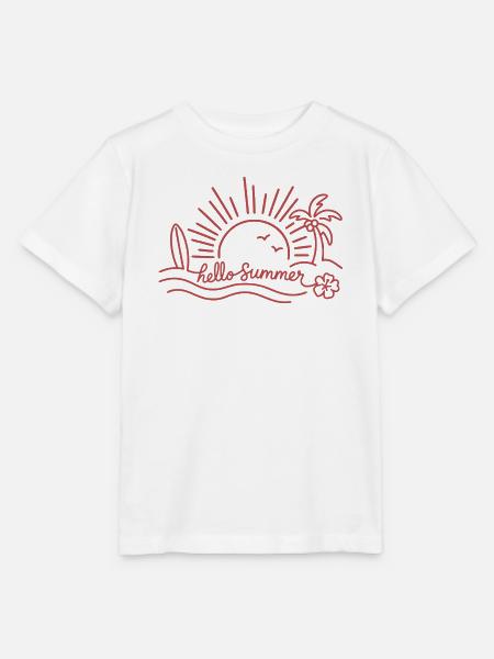 Hello Summer Sonnenuntergang Strand - Stanley/Stella Kinder T-Shirt MINI CREATOR - Weiß