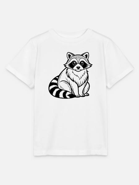 Sitzender Waschbär - Stanley/Stella Kinder T-Shirt MINI CREATOR - Weiß