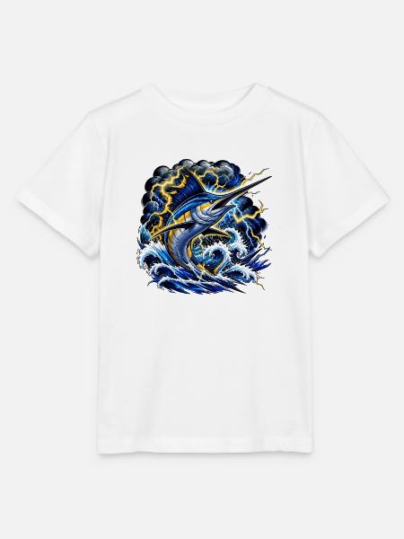 Sturmmarlin mit Blitzen - Stanley/Stella Kinder T-Shirt MINI CREATOR - Weiß