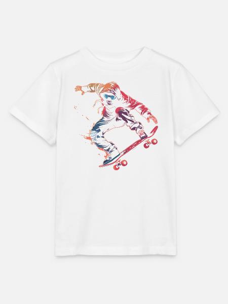 Skateboarder Comic-Stil - Stanley/Stella Kinder T-Shirt MINI CREATOR - Weiß