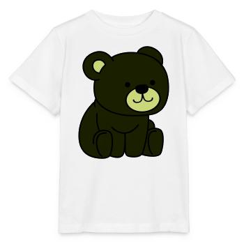Héros câlin du dessin animé Dark Bear - T-shirt bio MINI CREATOR Stanley/Stella Enfant - blanc - Devant - Maike (125cm)
