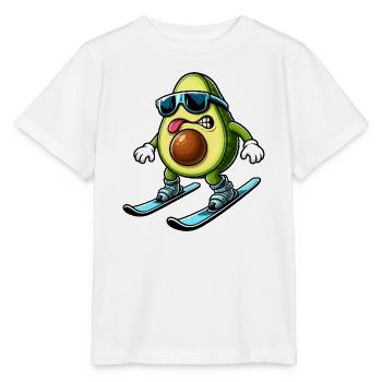 Vacances d’hiver Avocado Skier Comique Drôle - T-shirt bio MINI CREATOR Stanley/Stella Enfant - blanc - Devant - Maike (125cm)