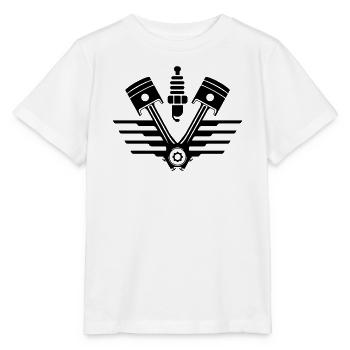 Symbole de l’atelier de pistons moteur - T-shirt bio MINI CREATOR Stanley/Stella Enfant - blanc - Devant - Maike (125cm)