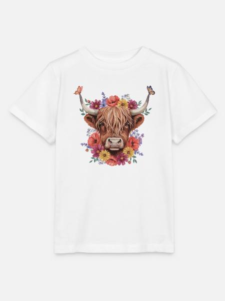 Blumenkrone Kuh - Stanley/Stella Kinder T-Shirt MINI CREATOR - Weiß