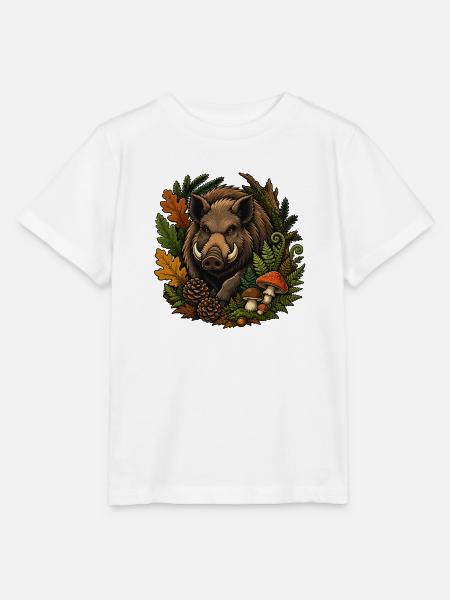 Herbstwald Wildschwein - Stanley/Stella Kinder T-Shirt MINI CREATOR  - Weiß