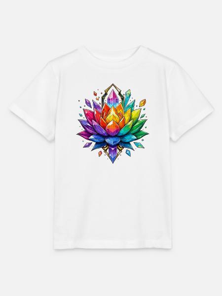 Leuchtende Kristall-Lotus - Stanley/Stella Kinder T-Shirt MINI CREATOR - Weiß