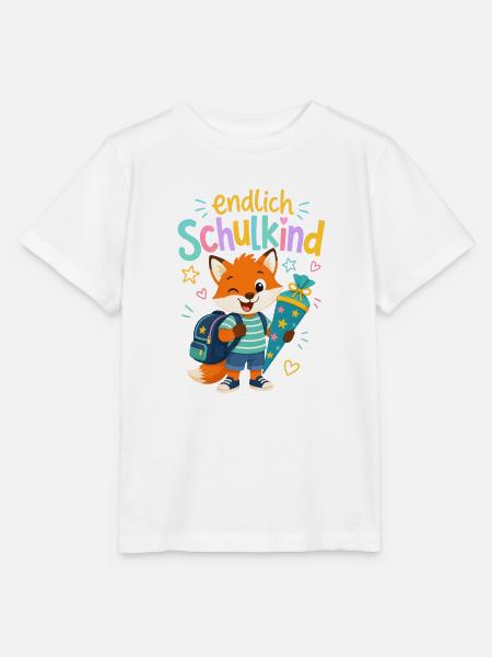 Endlich Schulkind Fox Zuckertüte - Stanley/Stella Kinder T-Shirt MINI CREATOR  - Weiß