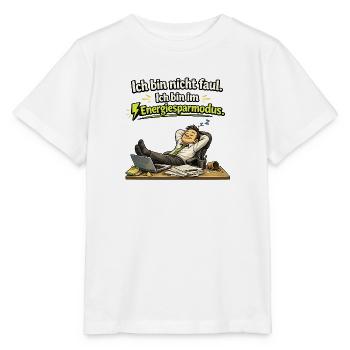 Energiesparmodus: Ich bin nicht faul - Stanley/Stella Kinder T-Shirt MINI CREATOR  - Weiß - Vorne - Maike (125cm)