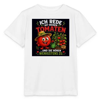 Ich rede mit meinen Tomaten - Stanley/Stella Kinder T-Shirt MINI CREATOR  - Weiß - Vorne - Maike (125cm)