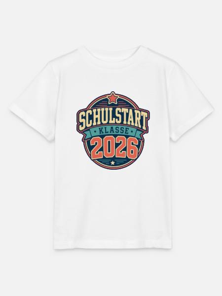 Schulstart 2026 Retro Abzeichen - Stanley/Stella Kinder T-Shirt MINI CREATOR - Weiß