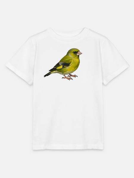 Grünfink Vogel - Stanley/Stella Kinder T-Shirt MINI CREATOR  - Weiß