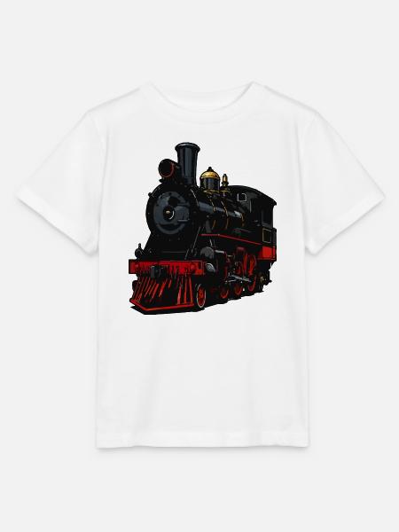 Dampflok Retro-Look - Stanley/Stella Kinder T-Shirt MINI CREATOR - Weiß