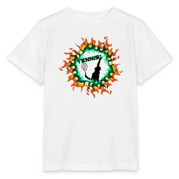 Hoop Flames Tennis - Stanley/Stella MINI CREATOR Kids’ T-Shirt - white - Front - Maike (125cm)