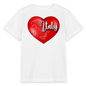Cœur de l’Italie avec carte - T-shirt bio MINI CREATOR Stanley/Stella Enfant - blanc - Devant - Maike (125cm)