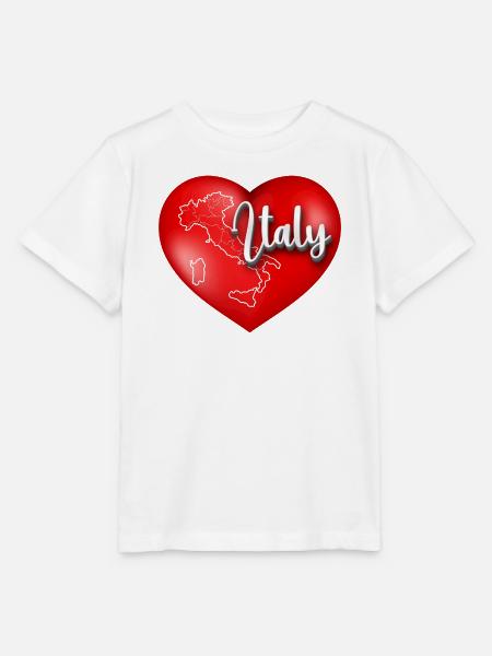 Herz Italiens mit Karte - Stanley/Stella Kinder T-Shirt MINI CREATOR - Weiß