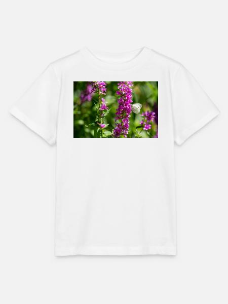 Blüte mit Schmetterling - Stanley/Stella Kinder T-Shirt MINI CREATOR  - Weiß