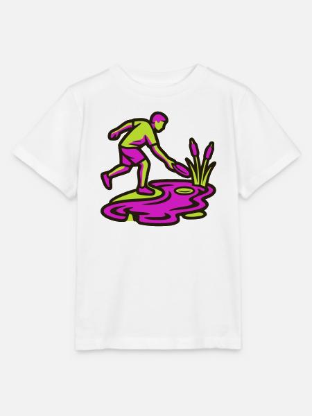 Discgolf Wasserhindernis Icon - Stanley/Stella Kinder T-Shirt MINI CREATOR  - Weiß