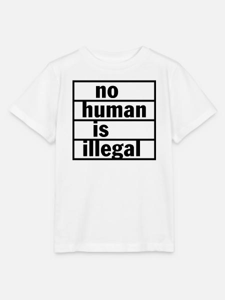 No human (beeing) is illegal (Farbe änderbar) - Stanley/Stella Kinder T-Shirt MINI CREATOR  - Weiß