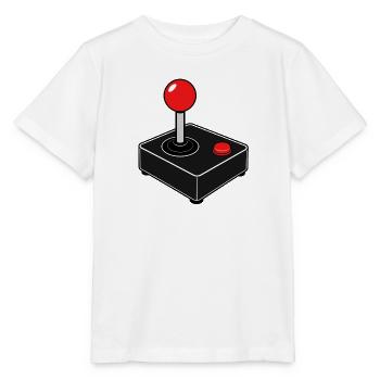 Klassischer Retro Joystick T-Shirt 80er Gaming - Stanley/Stella Kinder T-Shirt MINI CREATOR  - Weiß - Vorne - Maike (125cm)