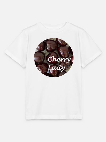 Cherry Lady Retro-Fruchtdesign - Stanley/Stella Kinder T-Shirt MINI CREATOR  - Weiß