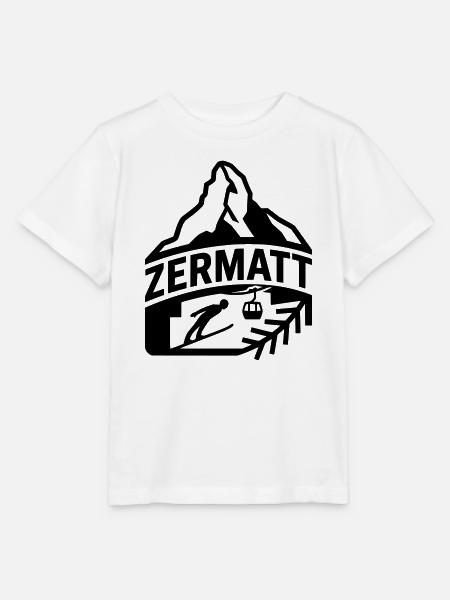 Zermatt Matterhorn Silhouette - Stanley/Stella Kinder T-Shirt MINI CREATOR - Weiß