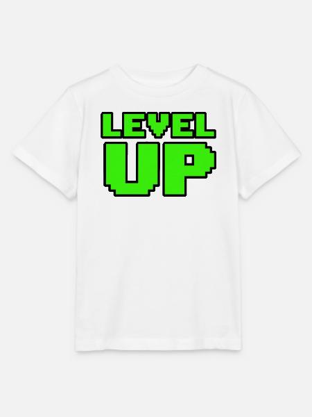 Retro Level Up Gaming T-Shirt 8Bit - Stanley/Stella Kinder T-Shirt MINI CREATOR - Weiß