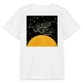 Trompette d’ange sur la lune - T-shirt bio MINI CREATOR Stanley/Stella Enfant - blanc - Devant - Maike (125cm)