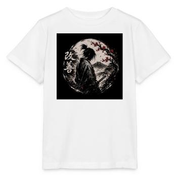 Kaizen Samurai im Mondkreis - Stanley/Stella Kinder T-Shirt MINI CREATOR  - Weiß - Vorne - Maike (125cm)