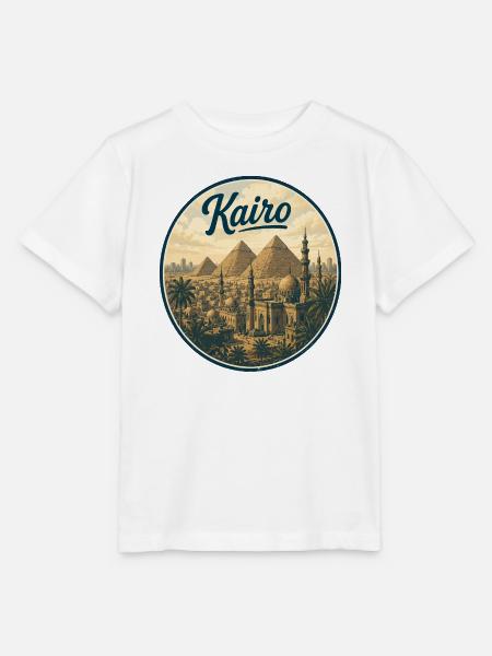 Kairo Retro Pyramiden Panorama - Stanley/Stella Kinder T-Shirt MINI CREATOR - Weiß