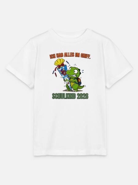 Dino Schulkind 2026 Alles im Griff - Stanley/Stella Kinder T-Shirt MINI CREATOR - Weiß