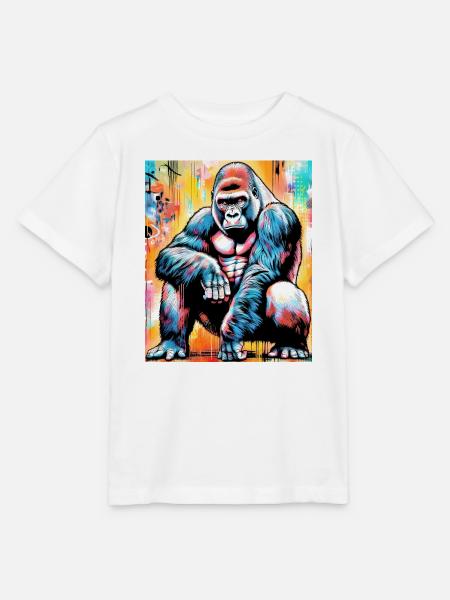 Gorilla - Stanley/Stella Kinder T-Shirt MINI CREATOR  - Weiß