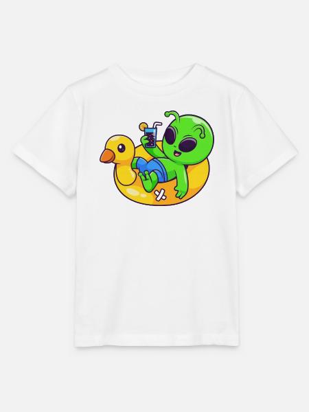 Alien Chill auf Pool-Float - Stanley/Stella Kinder T-Shirt MINI CREATOR  - Weiß
