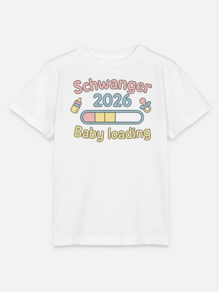 Schwanger 2026 Baby Loading Design - Stanley/Stella Kinder T-Shirt MINI CREATOR - Weiß