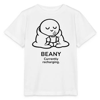 Beany – En recharge actuelle | Ambiance Café Douillette - T-shirt bio MINI CREATOR Stanley/Stella Enfant - blanc - Devant - Maike (125cm)