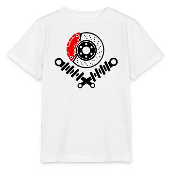 Fahrwerk Tuning Bremsscheibe und Stoßdämpfer - Stanley/Stella Kinder T-Shirt MINI CREATOR  - Weiß - Vorne - Maike (125cm)